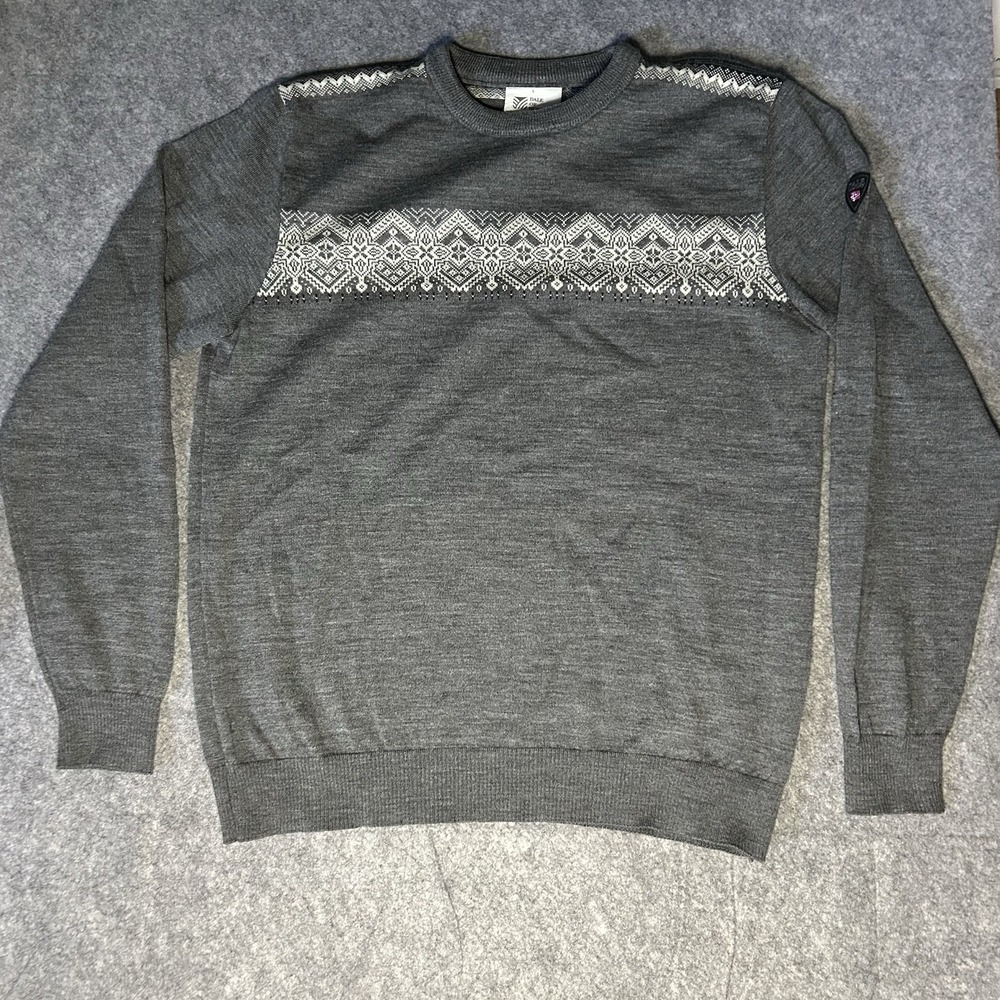 Dale Of Norway Men's Large Stenberg Grey Light Crewneck Knit Sweater